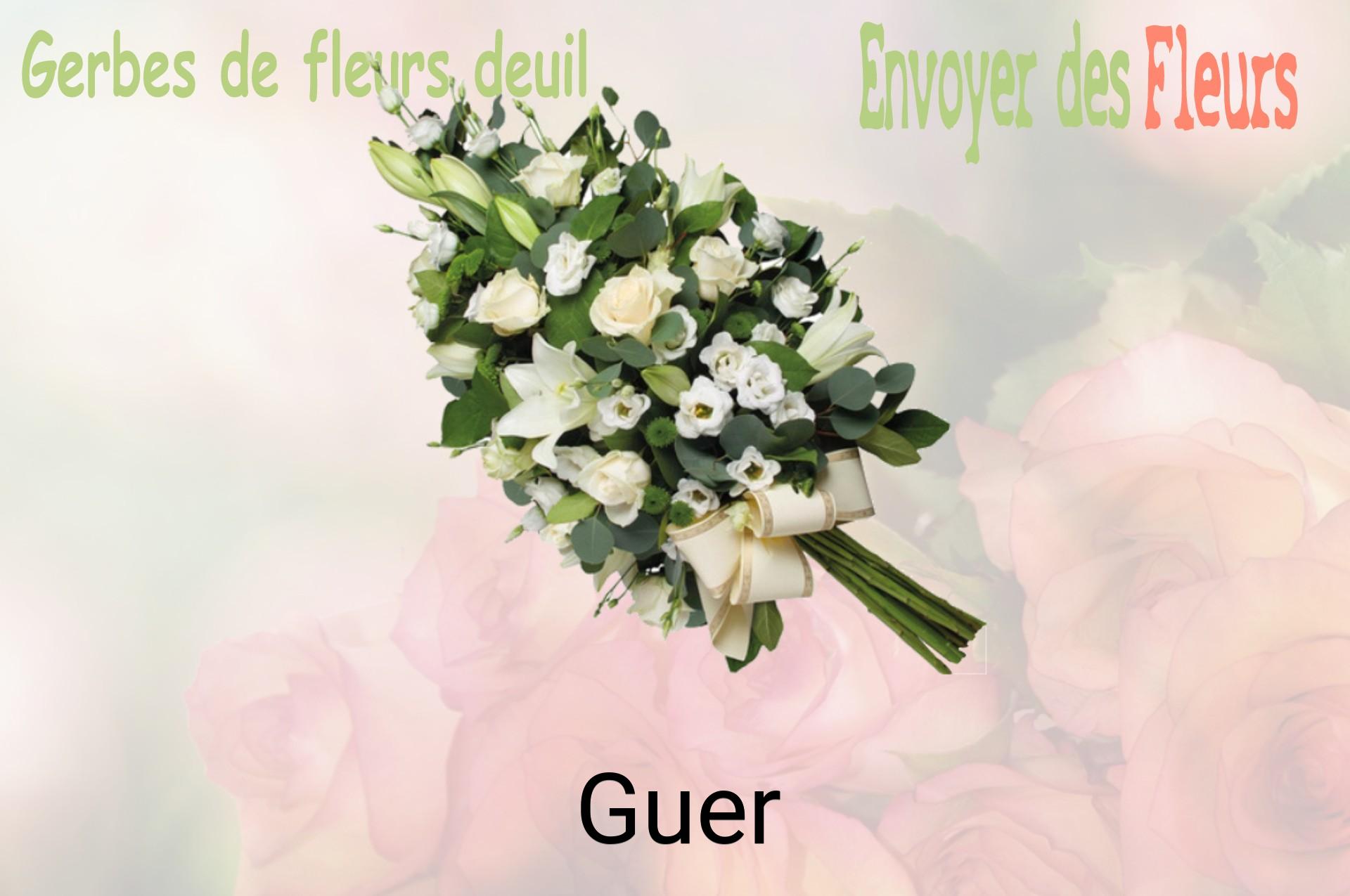 Gerbe de fleurs de deuil livrée à Guer